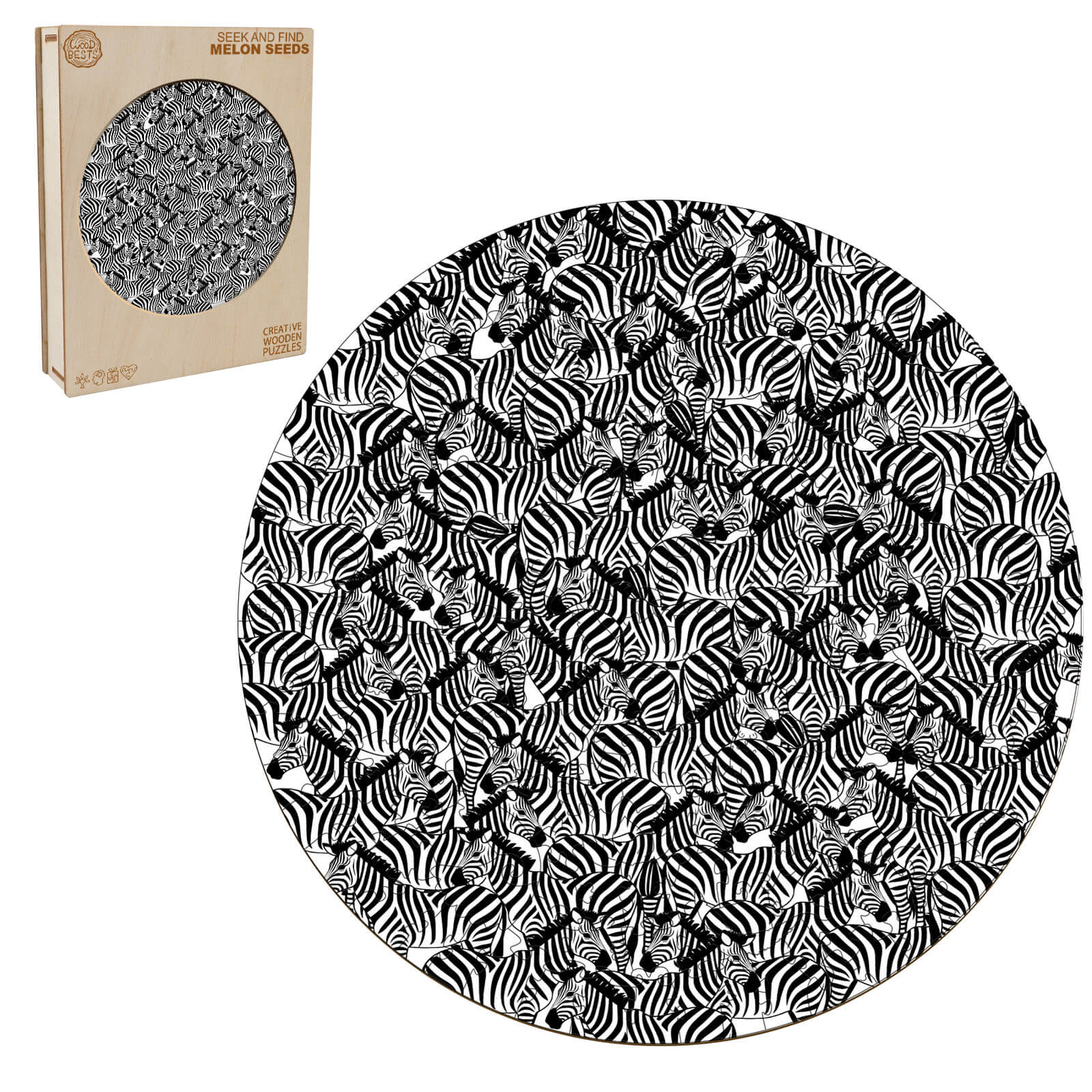seek and find Melon seeds Wooden Jigsaw Puzzle