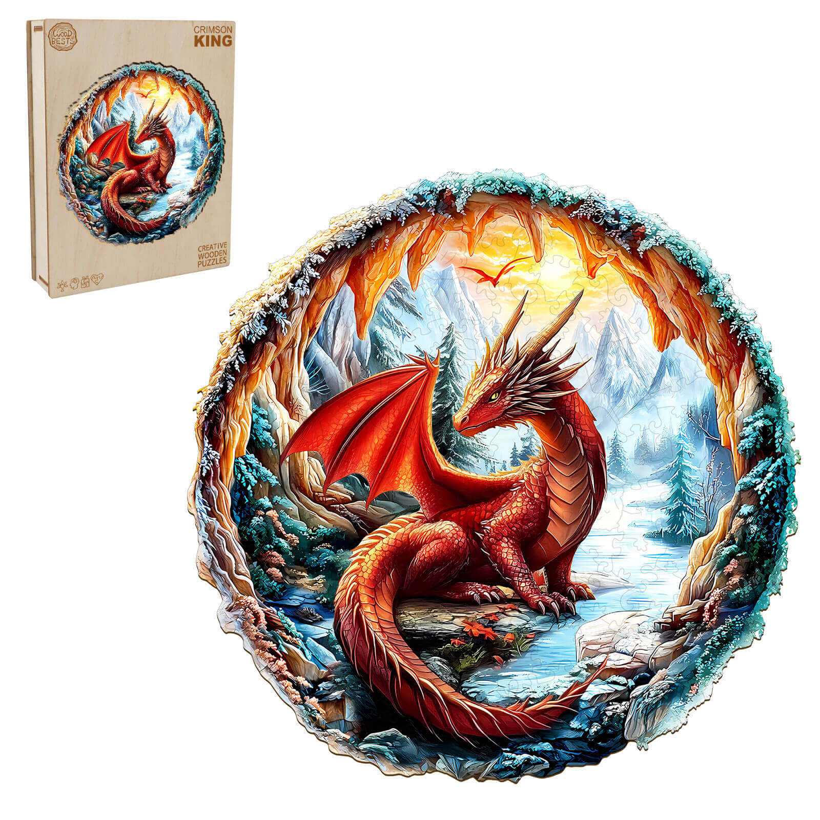 3D Crimson King Wooden Jigsaw Puzzle