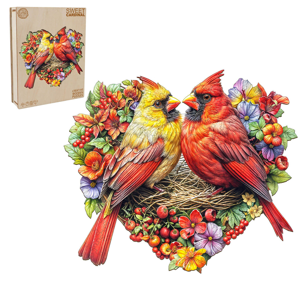 sweet cardinal Wooden Jigsaw Puzzle
