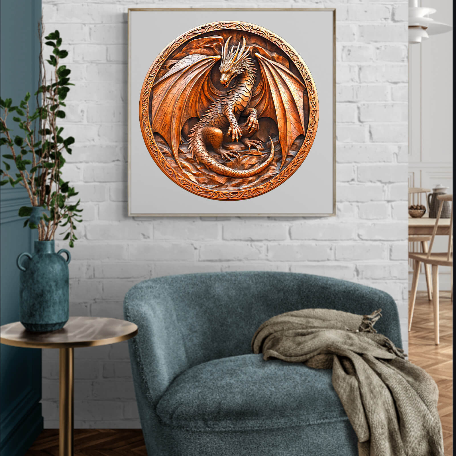 3D sculpture dragon Wooden Jigsaw Puzzle