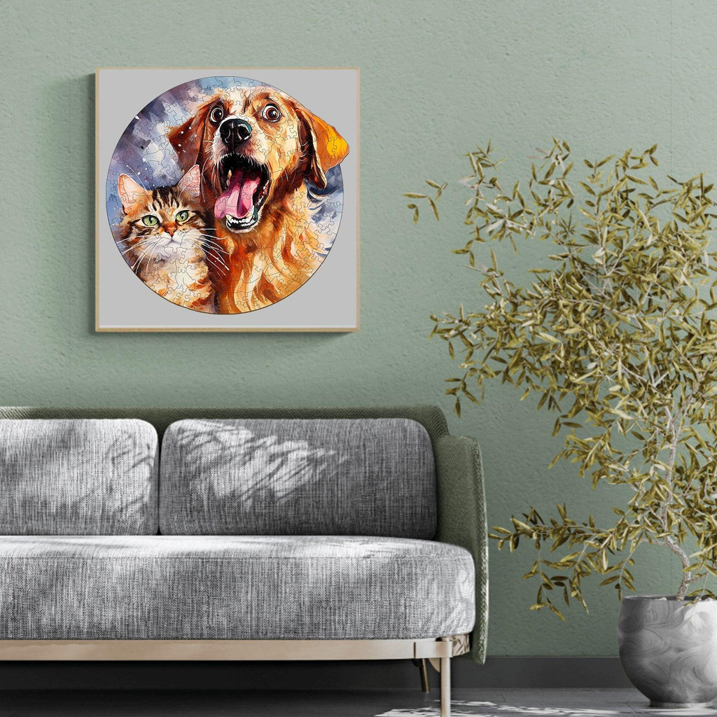 Cat And Dog Wooden Jigsaw Puzzle