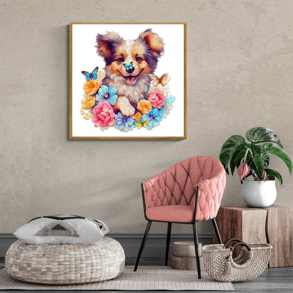 Lovable Puppy-2 Wooden Jigsaw Puzzle
