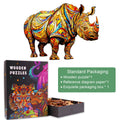 Fierce Rhinoceros Wooden Jigsaw Puzzle