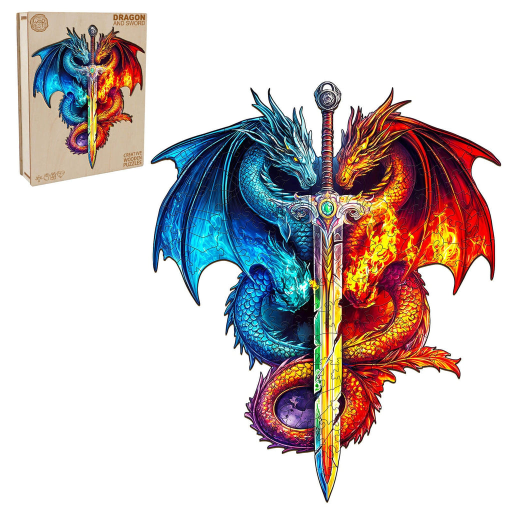 Dragon and Sword Wooden Jigsaw Puzzle