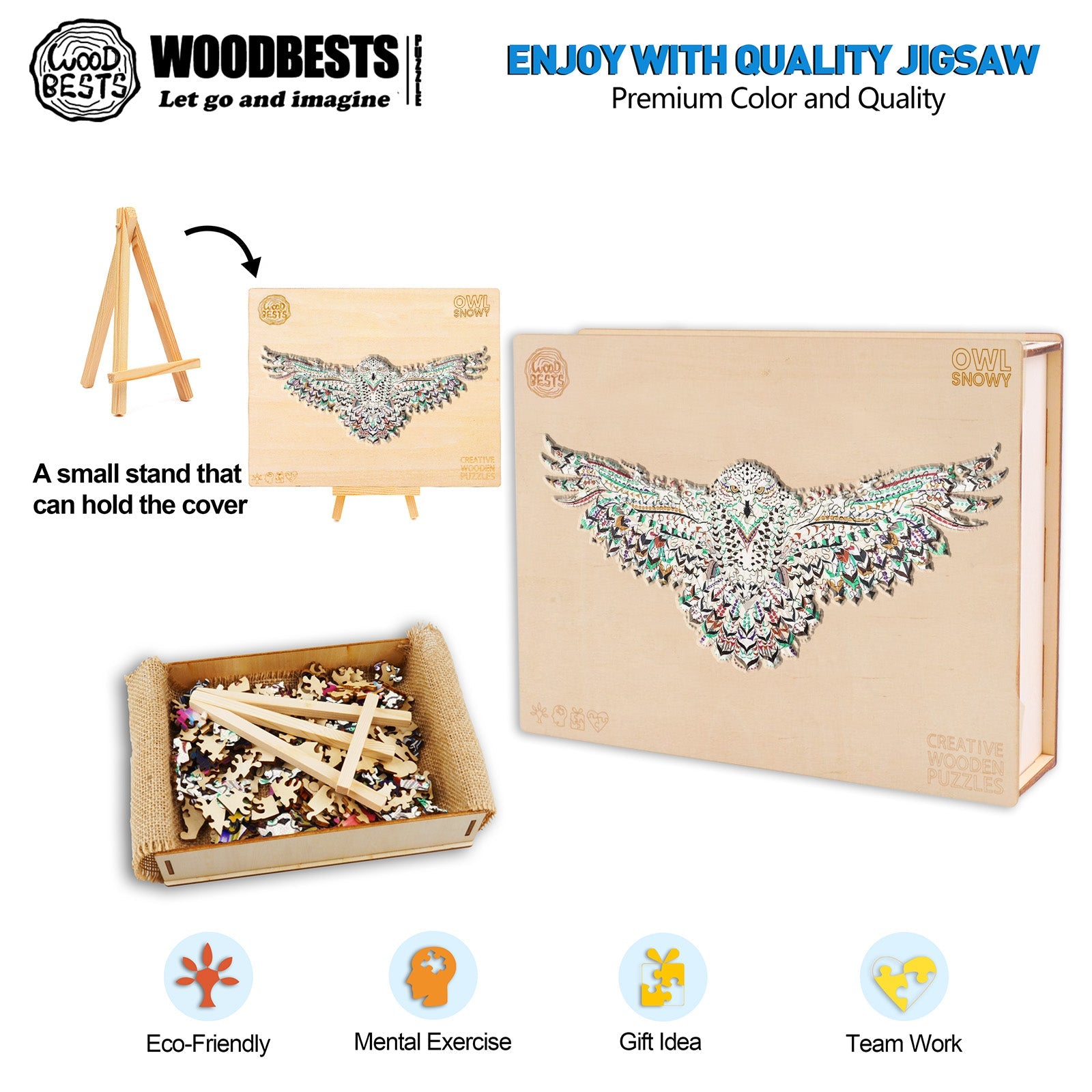 Snowy Owl Wooden Jigsaw Puzzle