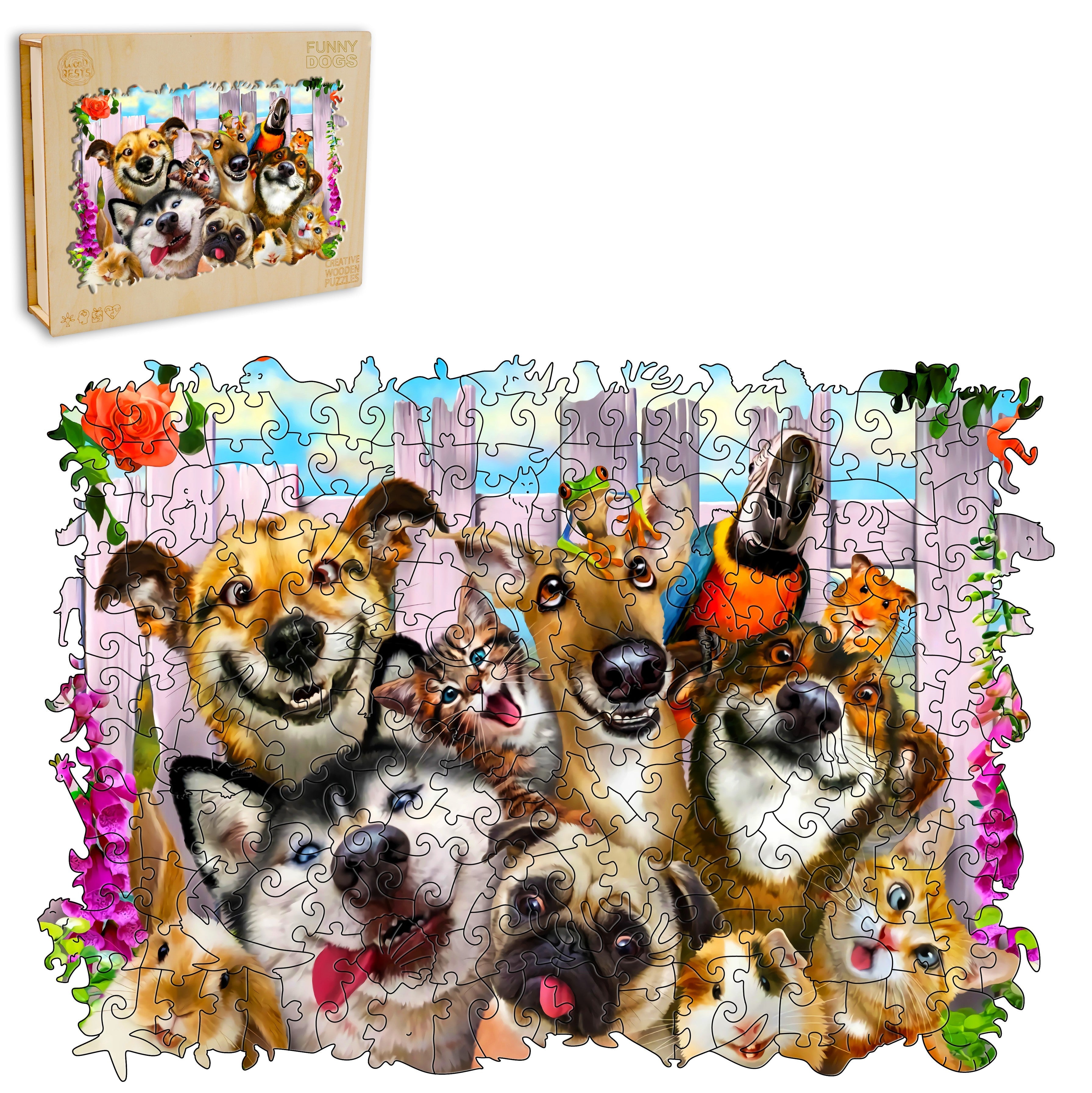 Paw-some Friends Wooden Jigsaw Puzzle