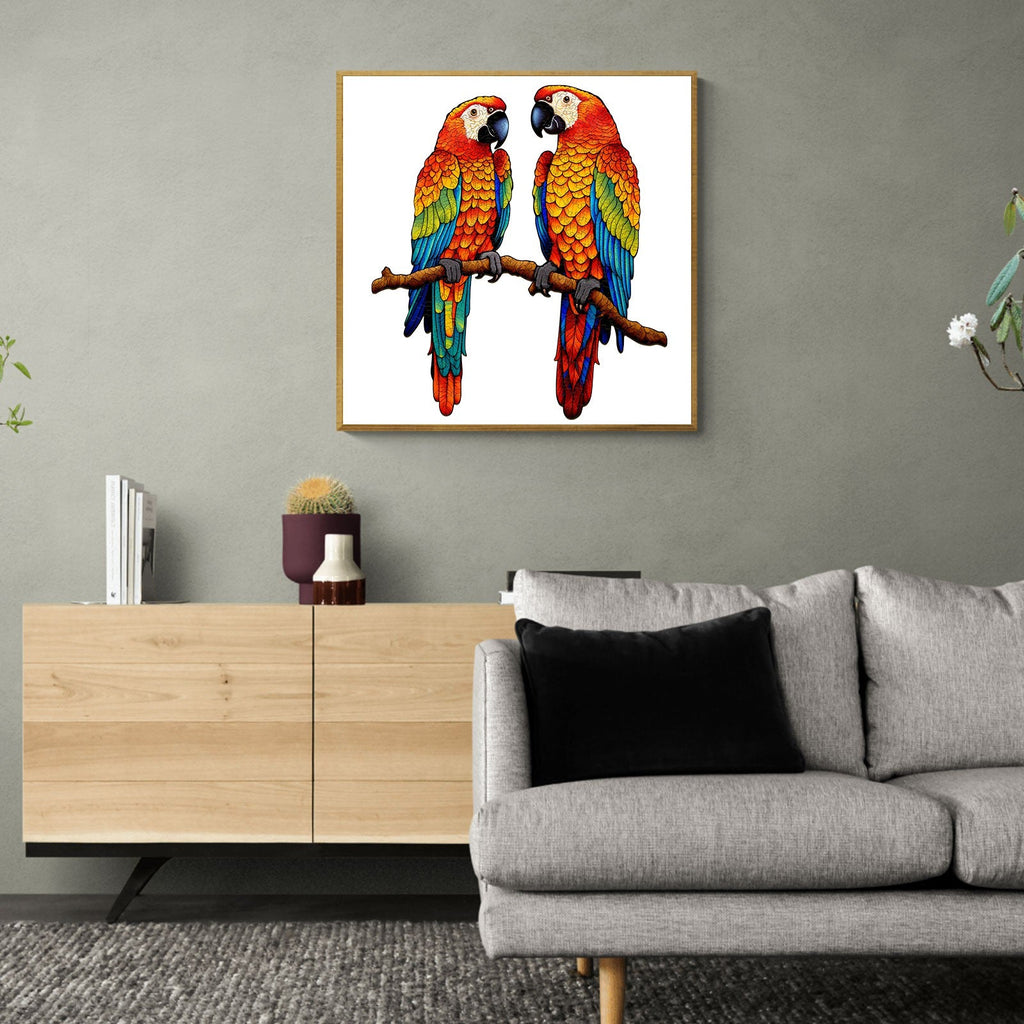 Chatting Parrots Wooden Jigsaw Puzzle
