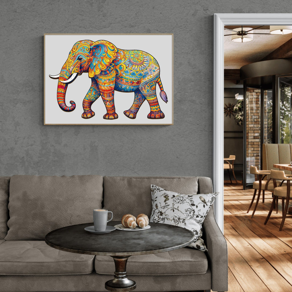 Walking Elephant Wooden Jigsaw Puzzle