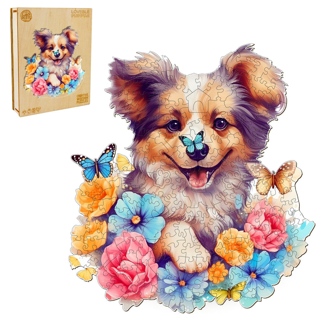Lovable Puppy-2 Wooden Jigsaw Puzzle