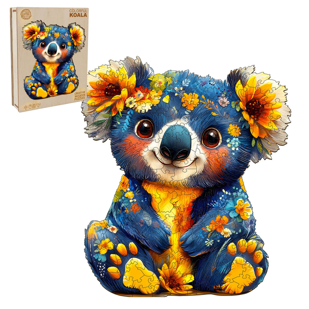 Colorful Koala Wooden Jigsaw Puzzle