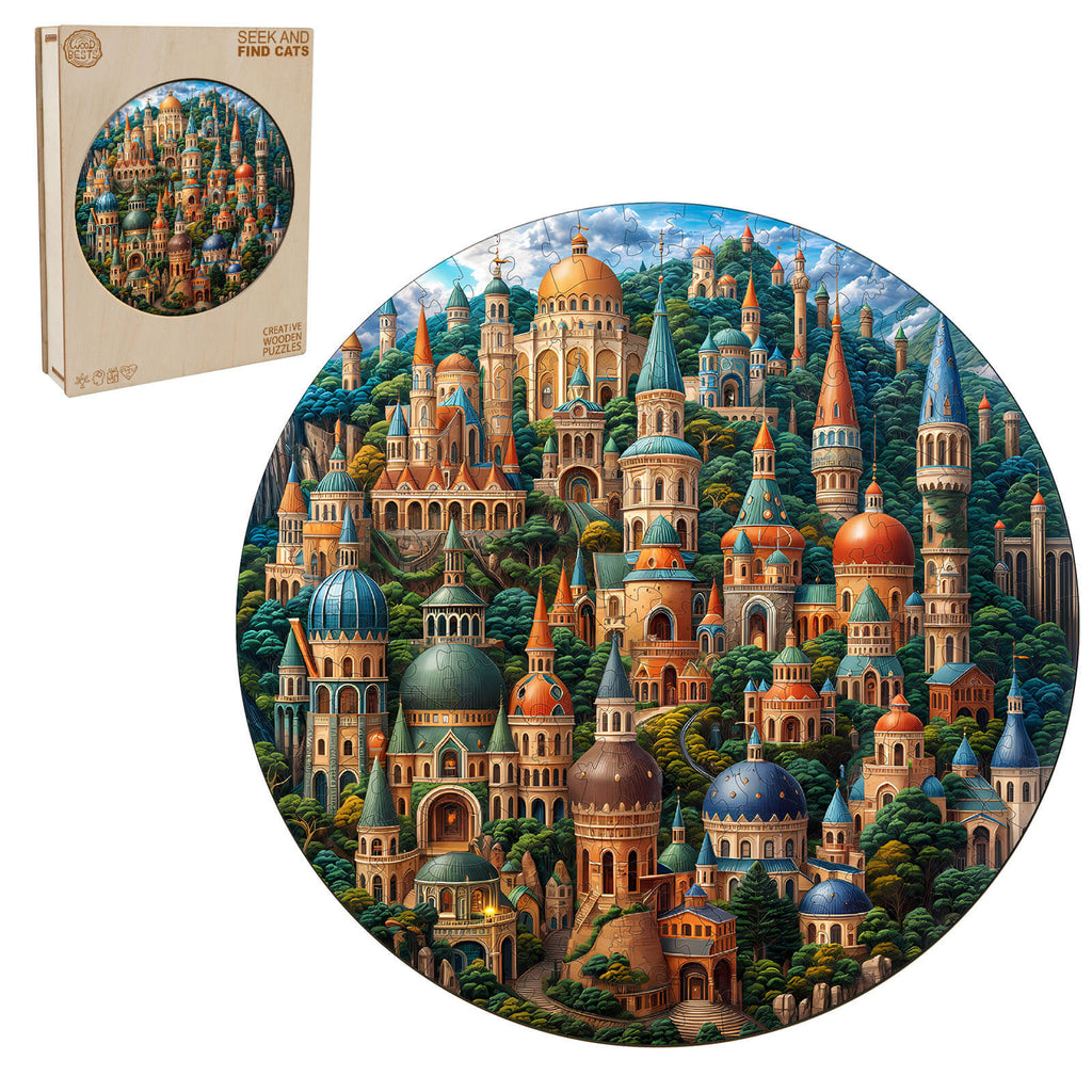 SEEK AND FIND CATS Wooden Jigsaw Puzzle