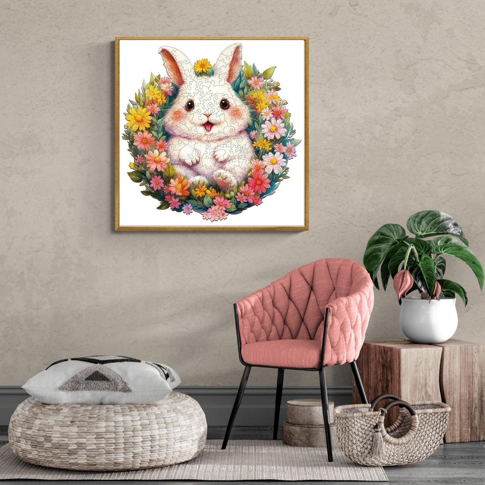  Fluffy Rabbit Wooden Jigsaw Puzzle