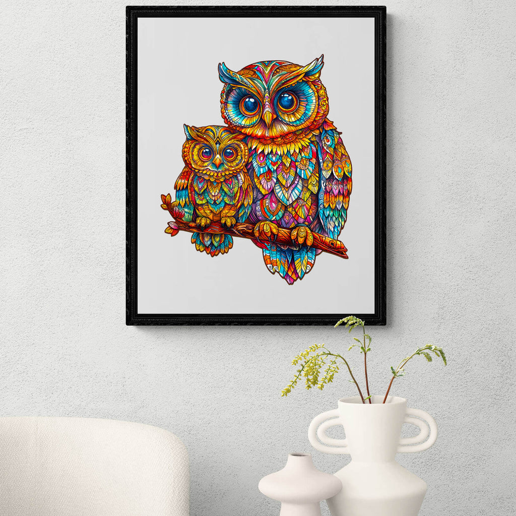 Owl family-3 Wooden Jigsaw Puzzle
