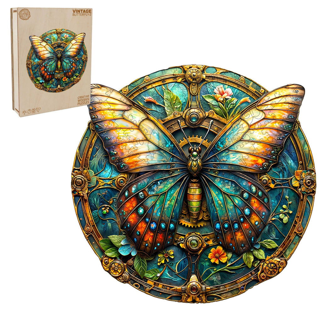 vintage butterfly-2 Wooden Jigsaw Puzzle