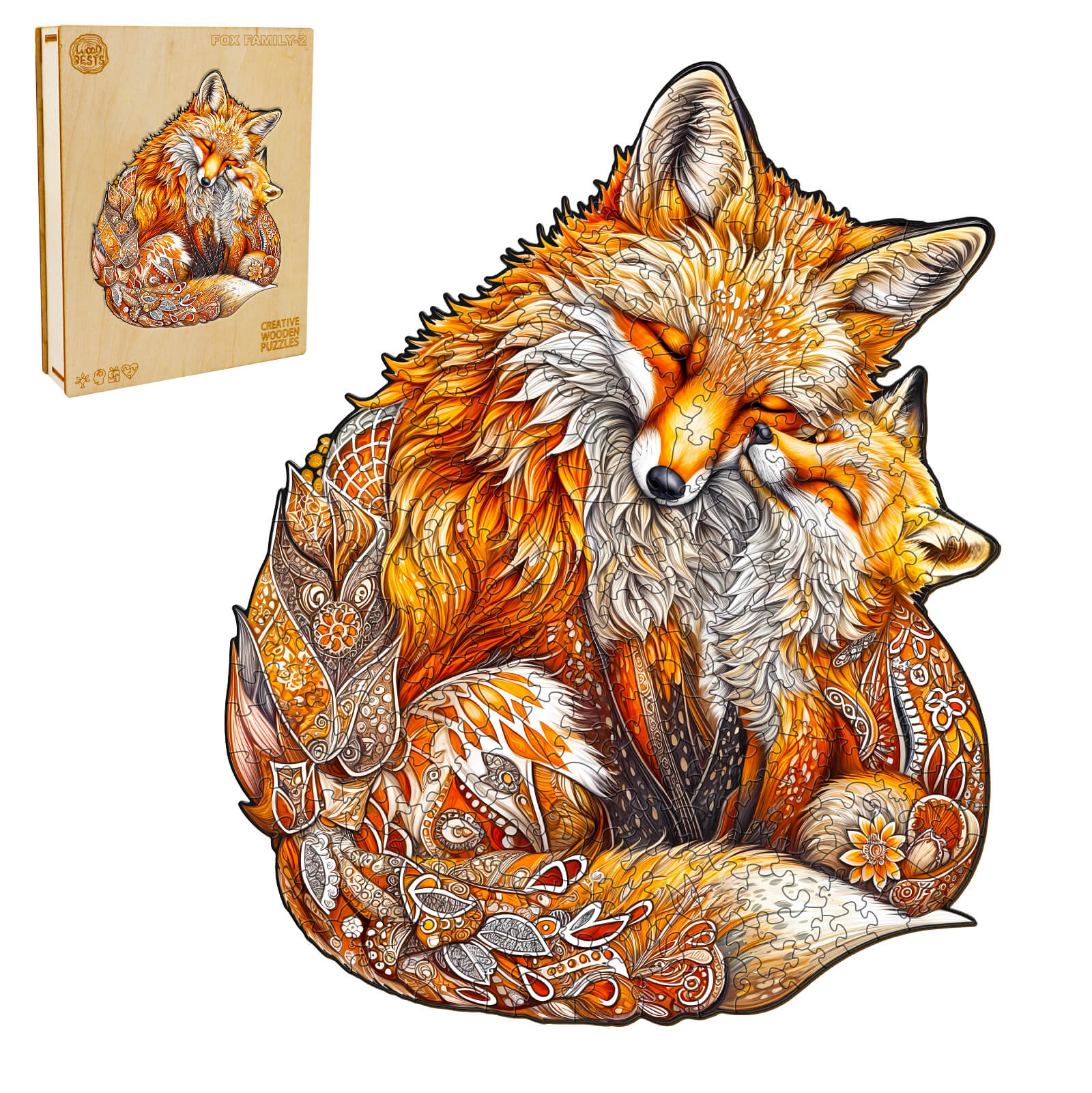 Flash Sale⚡  FOX FAMILY-2 Wooden Jigsaw Puzzle