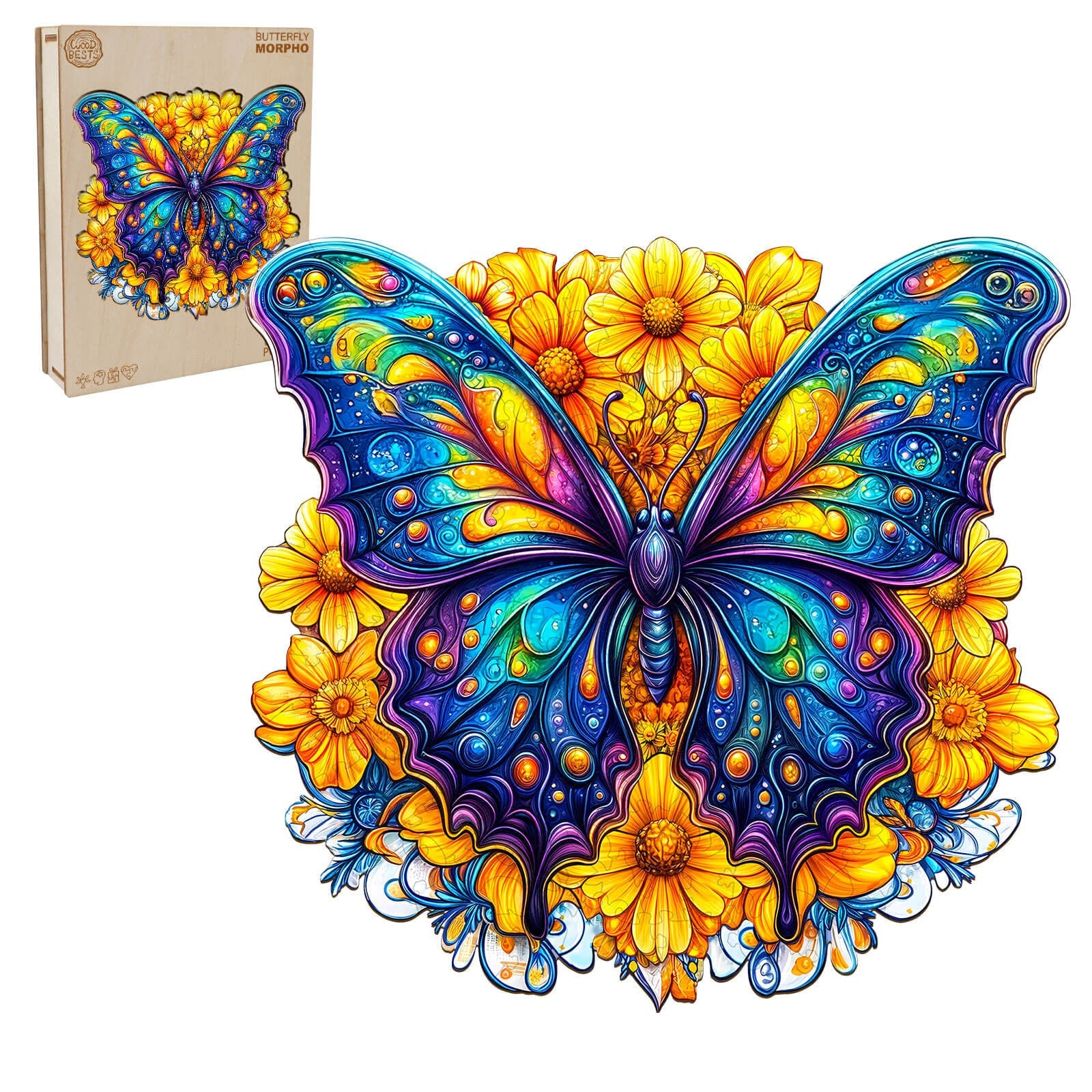 Morpho Butterfly Wooden Jigsaw Puzzle