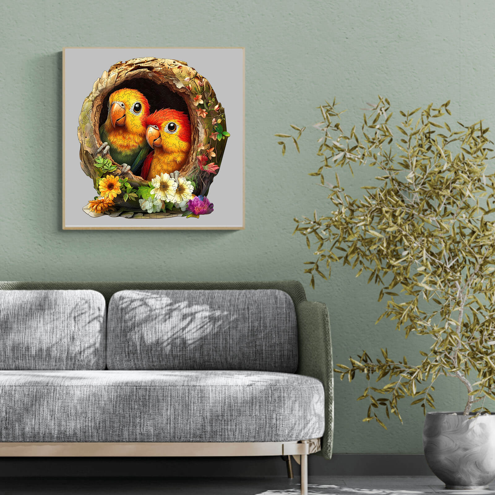 Naughty Parrot-2 Wooden Jigsaw Puzzle