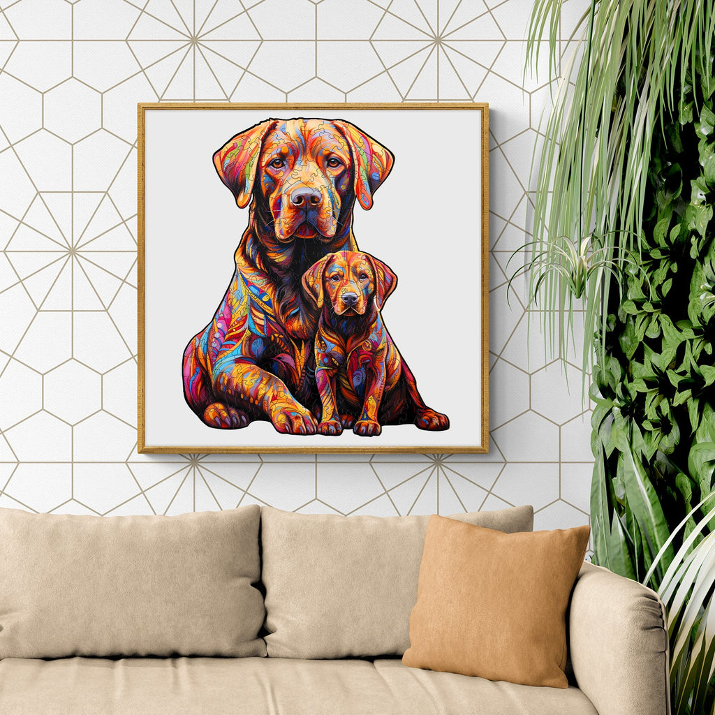 Parent-child Labrador-2 Wooden Jigsaw Puzzle