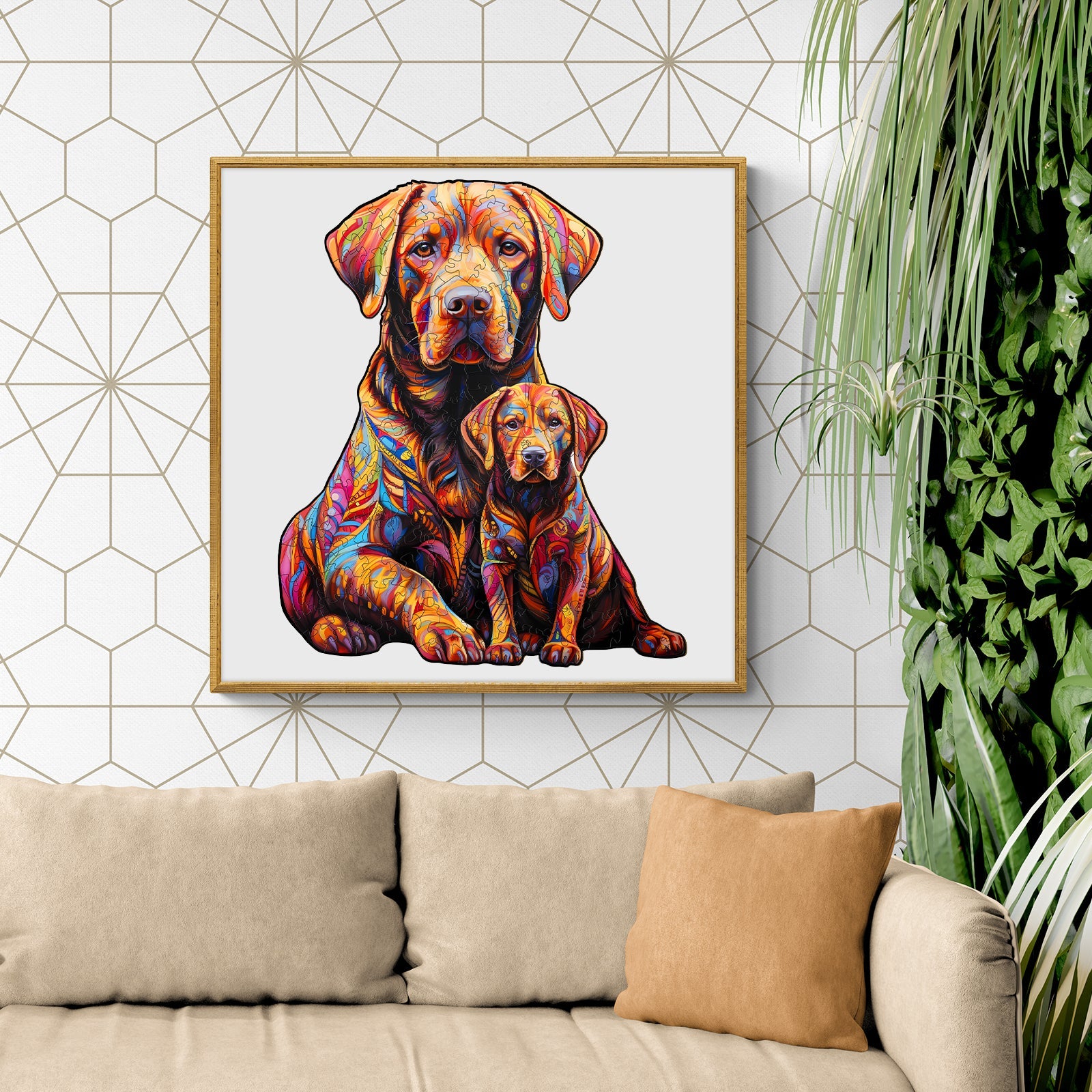 Parent-child Labrador-2 Wooden Jigsaw Puzzle
