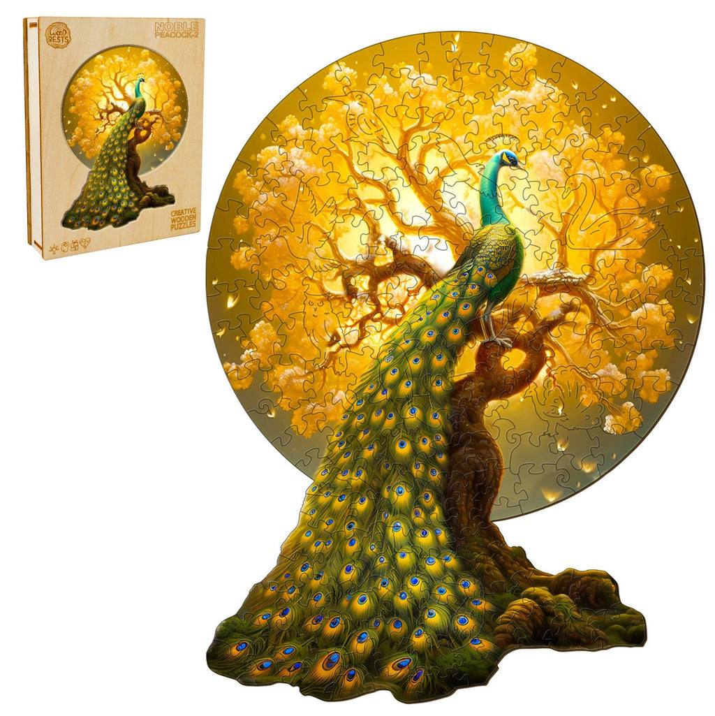 Noble Peacock-2 Wooden Jigsaw Puzzle