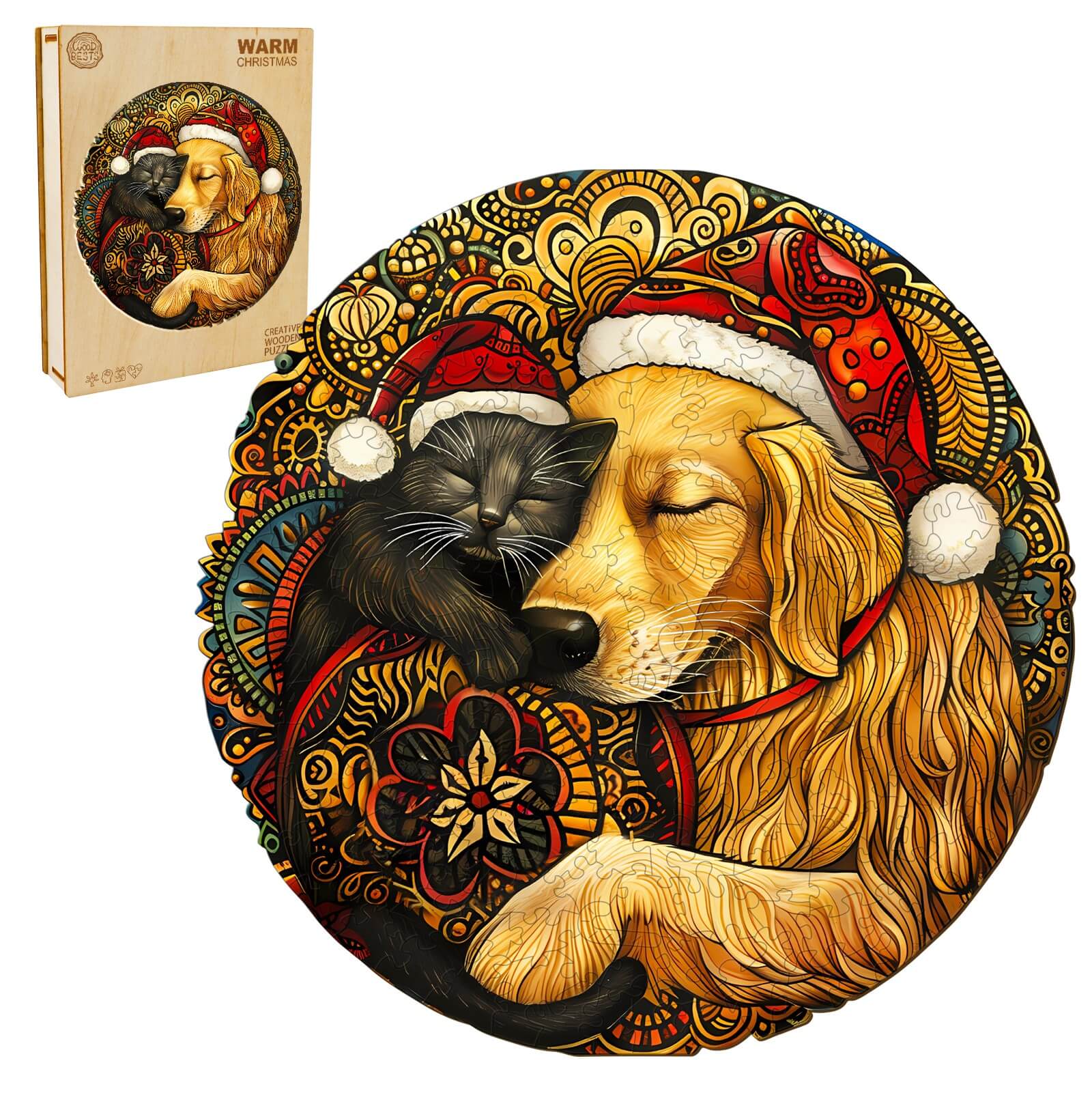 Warm Christmas Wooden Jigsaw Puzzle