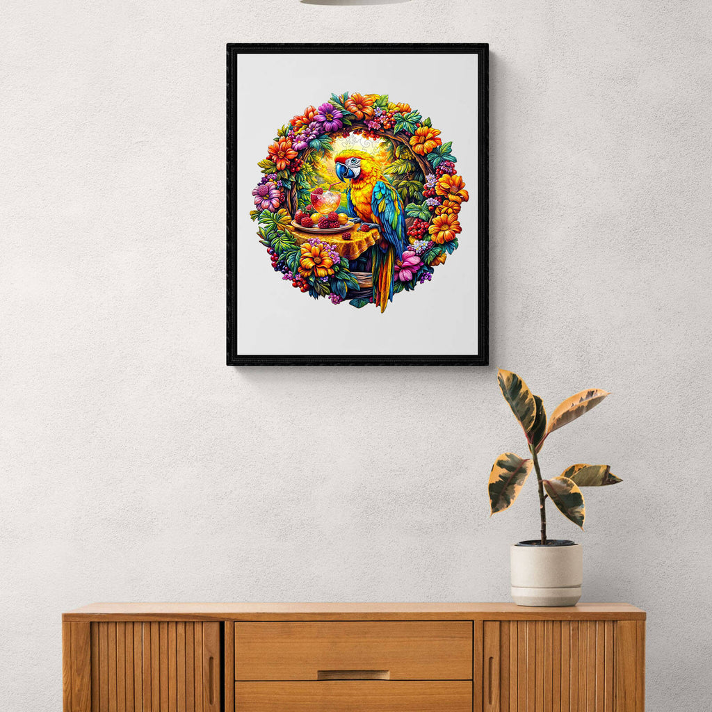 The parrot's tea-1 Wooden Jigsaw Puzzle