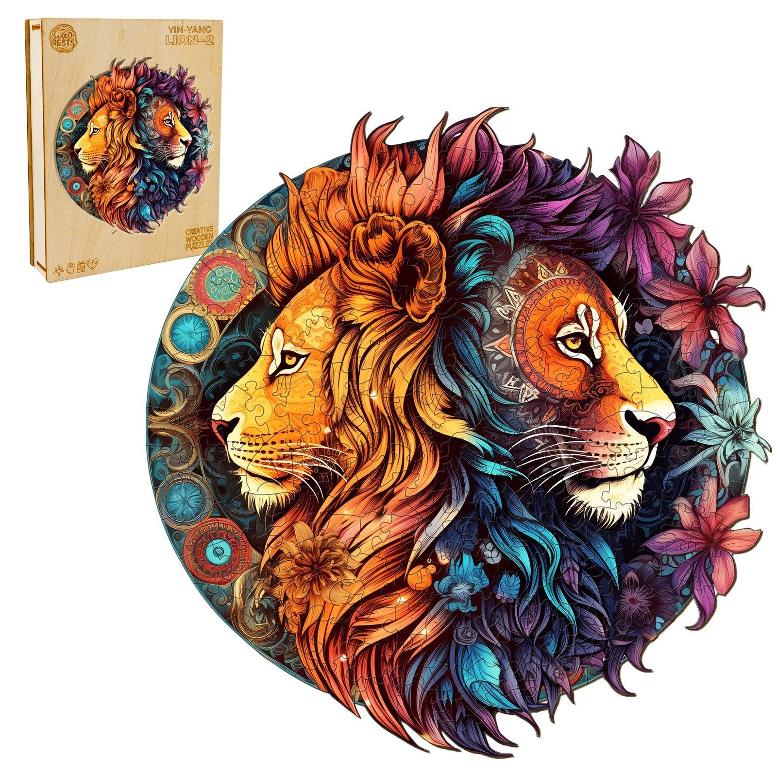 Yin-Yang Lion 2 Wooden Jigsaw Puzzle