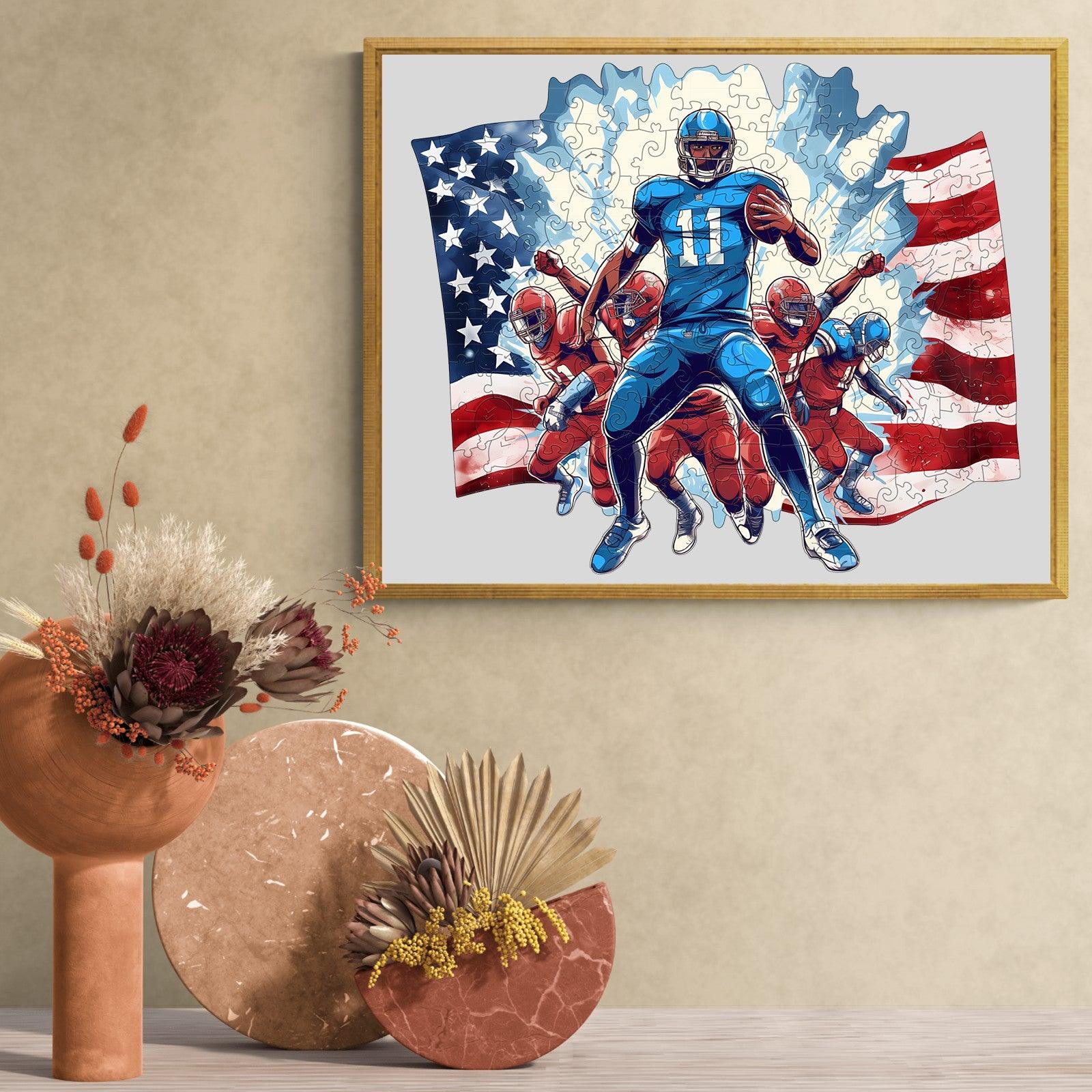 American Football Wooden Jigsaw Puzzle