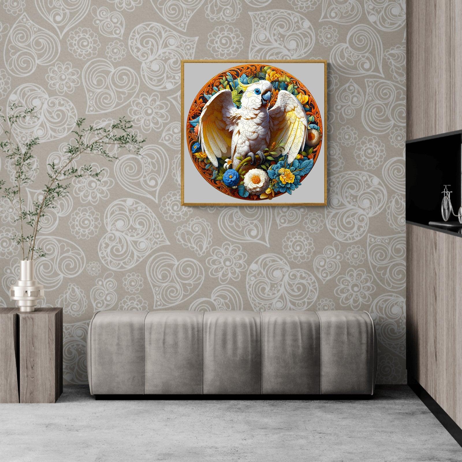 Blue-eyed Cockatoo Wooden Jigsaw Puzzle