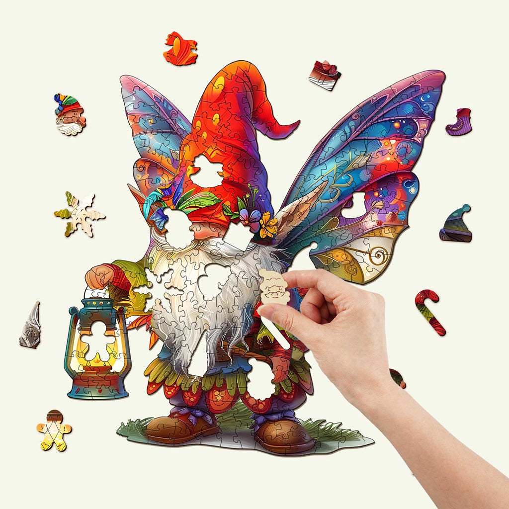 Christmas Gnome Wooden Jigsaw Puzzle