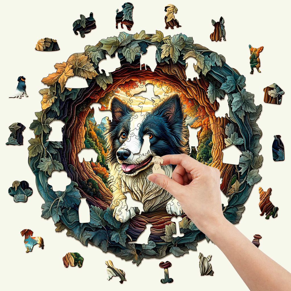 3D Border Collie Wooden Jigsaw Puzzle