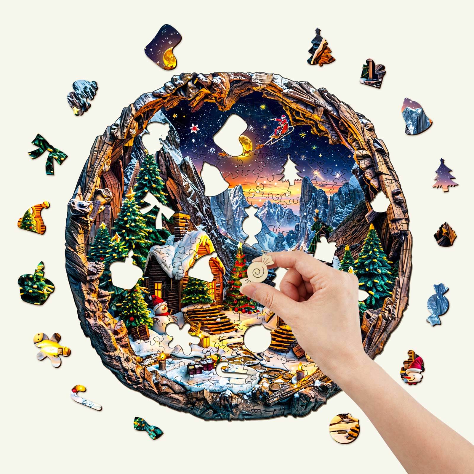 Christmas Eve Wooden Jigsaw Puzzle