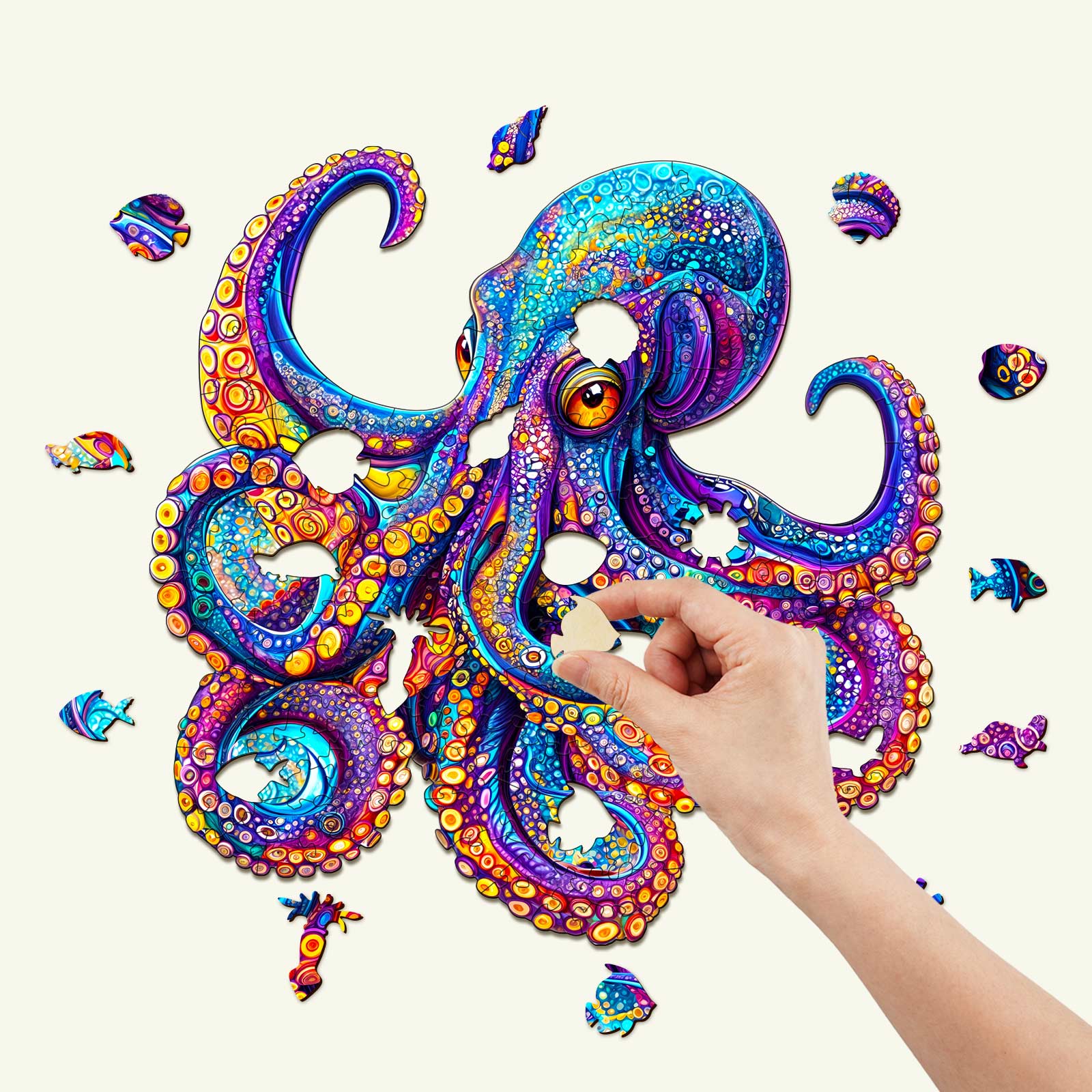 Colorful Octopus Wooden Jigsaw Puzzle