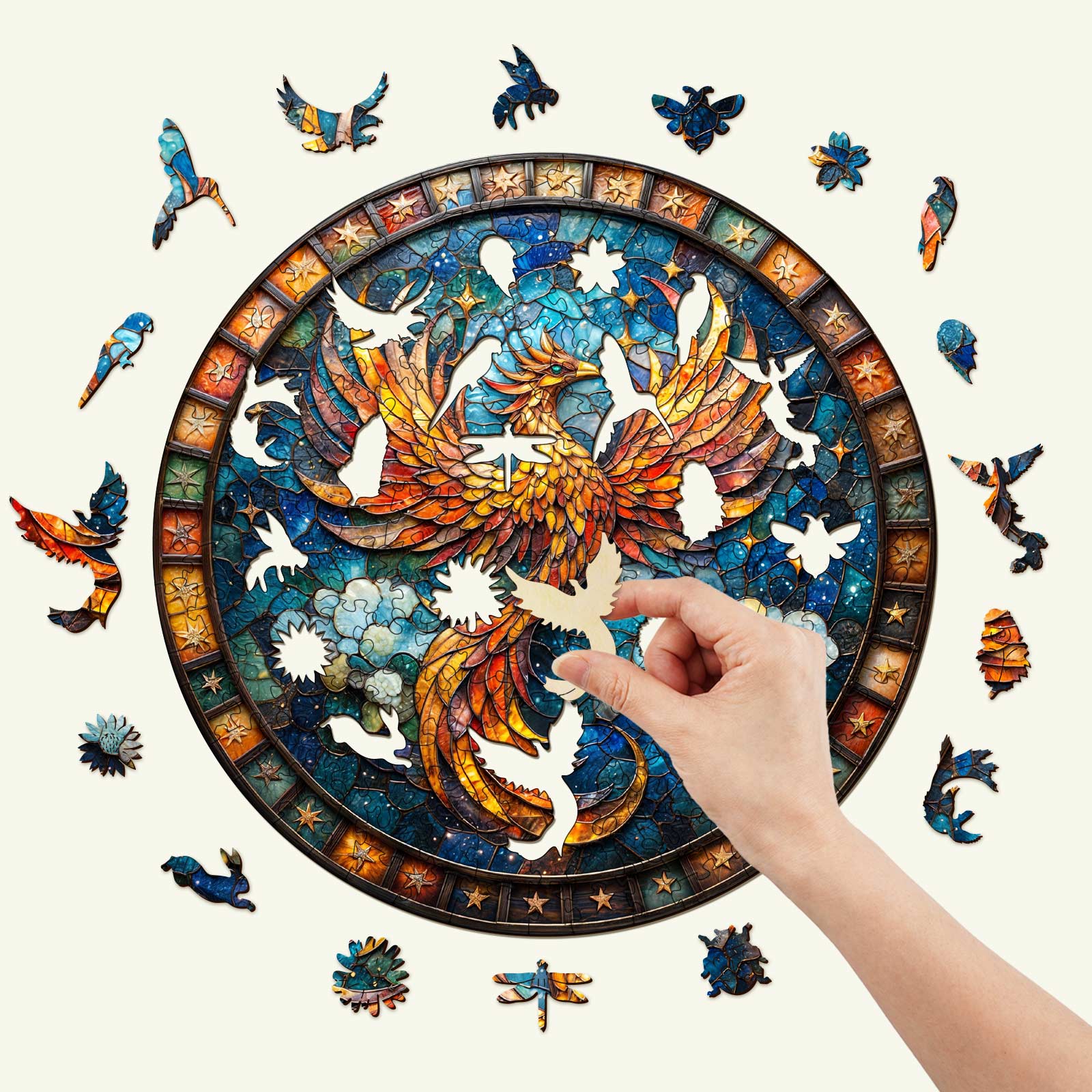 Starry Sky Phoenix Wooden Jigsaw Puzzle