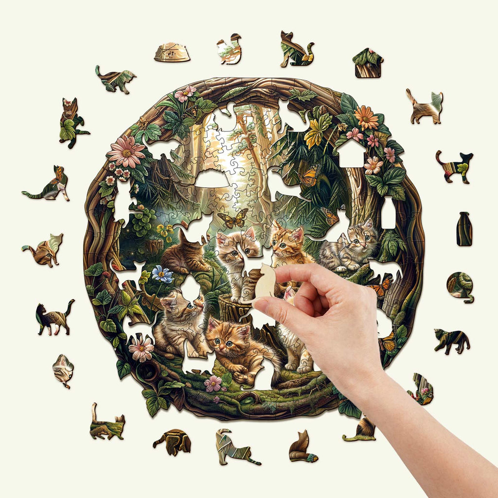 Laid-back Kitten Wooden Jigsaw Puzzle