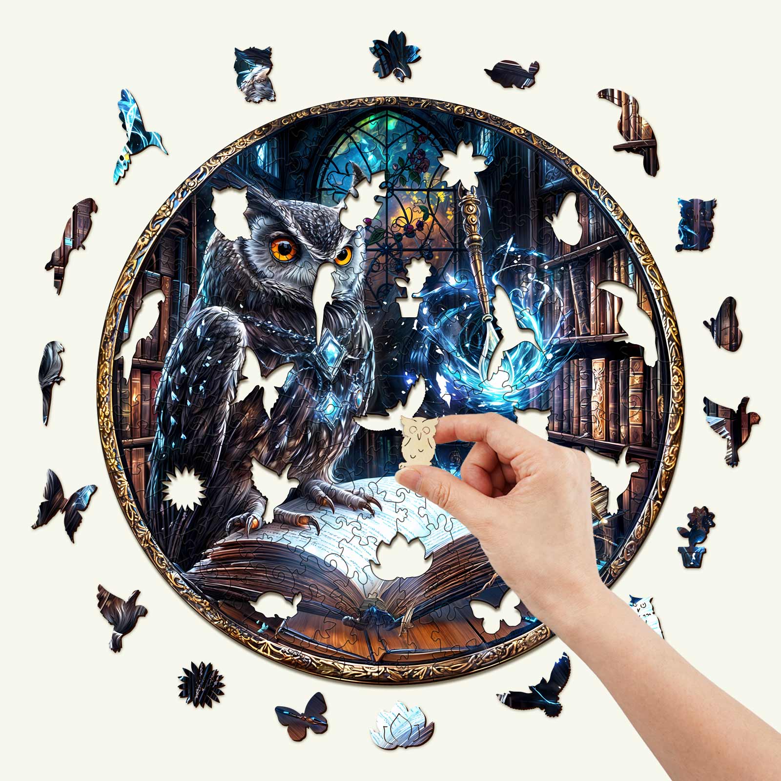 Library Owl Wooden Jigsaw Puzzle