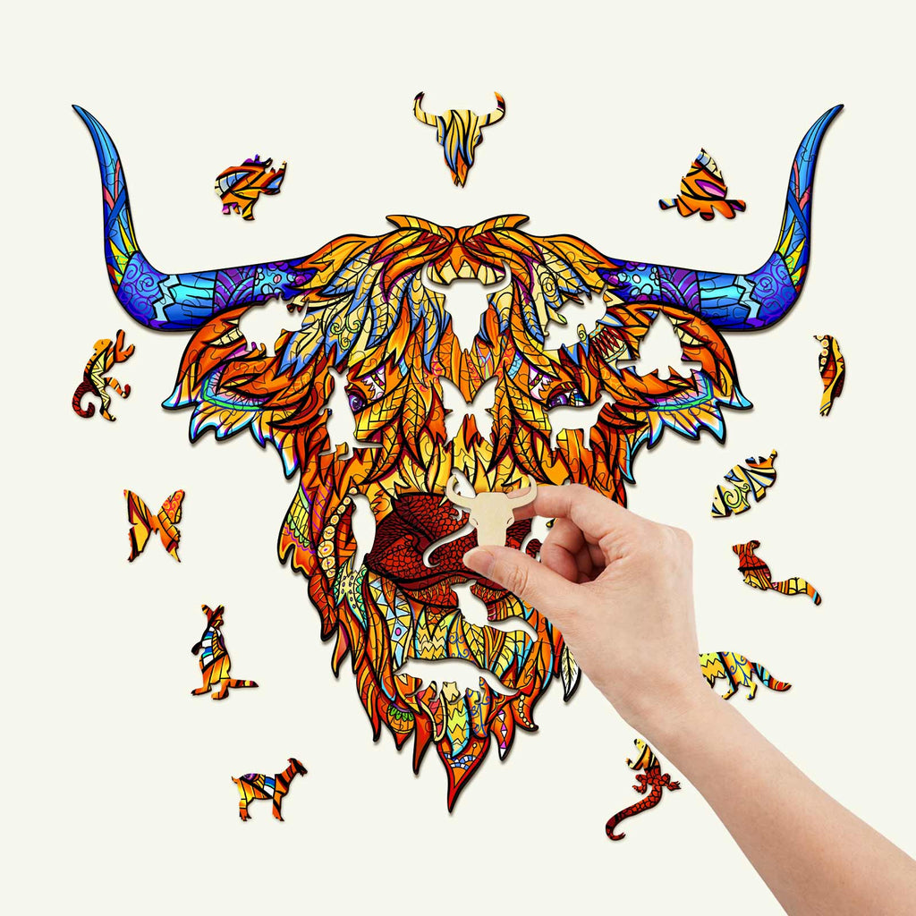 Highland Cattle Wooden Jigsaw Puzzle