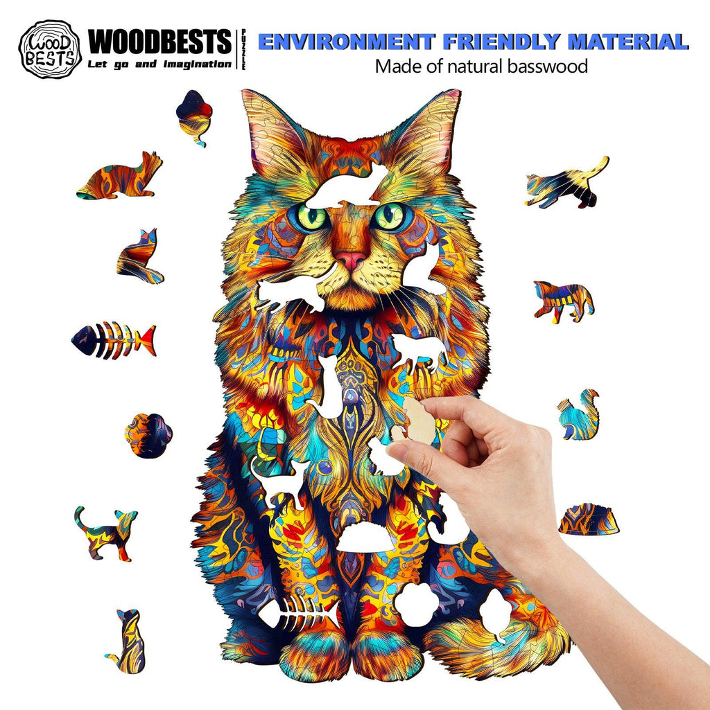 Maine Coon 2 Wooden Jigsaw Puzzle