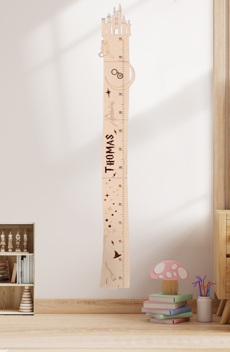 Personalized Wooden Castle Growth Chart for Kids
