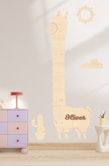 Personalized Wooden Alpaca Growth Chart Kids Room Decor