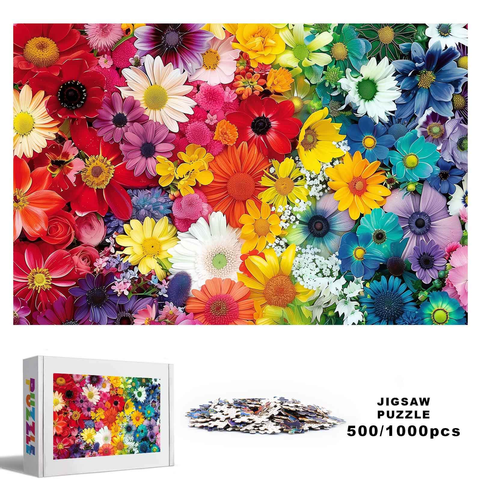 Colorful Flowers 500 / 1000 Piece Puzzle
