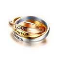 "FAITH LOVE HOPE" 3-in-1 Christian Ring in Titanium