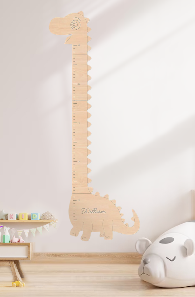 Personalized Wooden Dinosaur Growth Chart Height Ruler