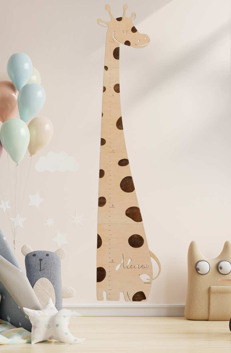 Personalized Wooden Giraffe Growth Chart Nursery Decor