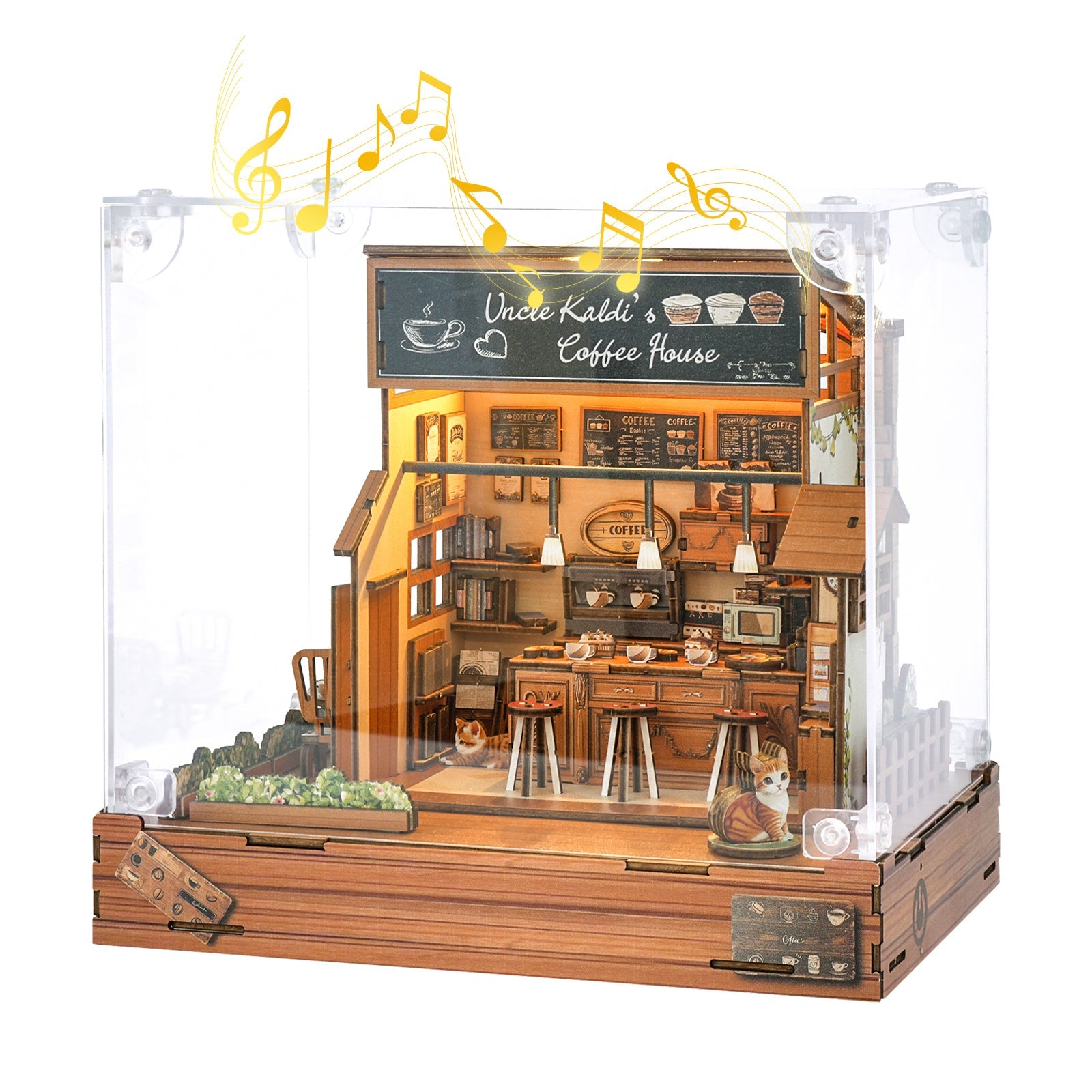 Uncle Kaldi’s Coffee House– DIY Miniature House, 3D Wooden Puzzle