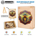 Mandala Bee Wooden Jigsaw Puzzle