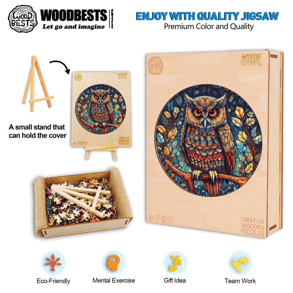 Mystic Owl Wooden Jigsaw Puzzle
