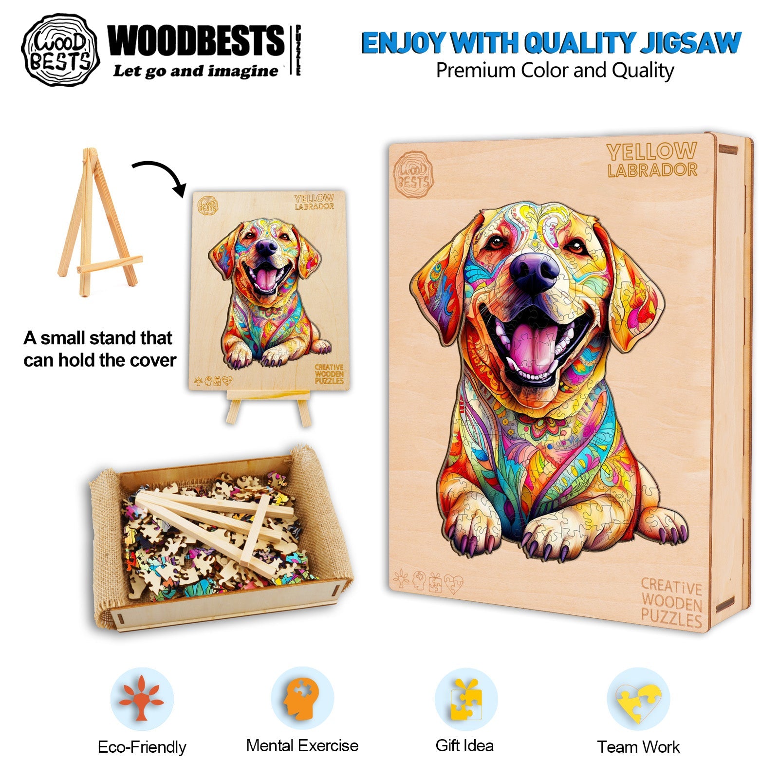 Yellow Labrador Wooden Jigsaw Puzzle