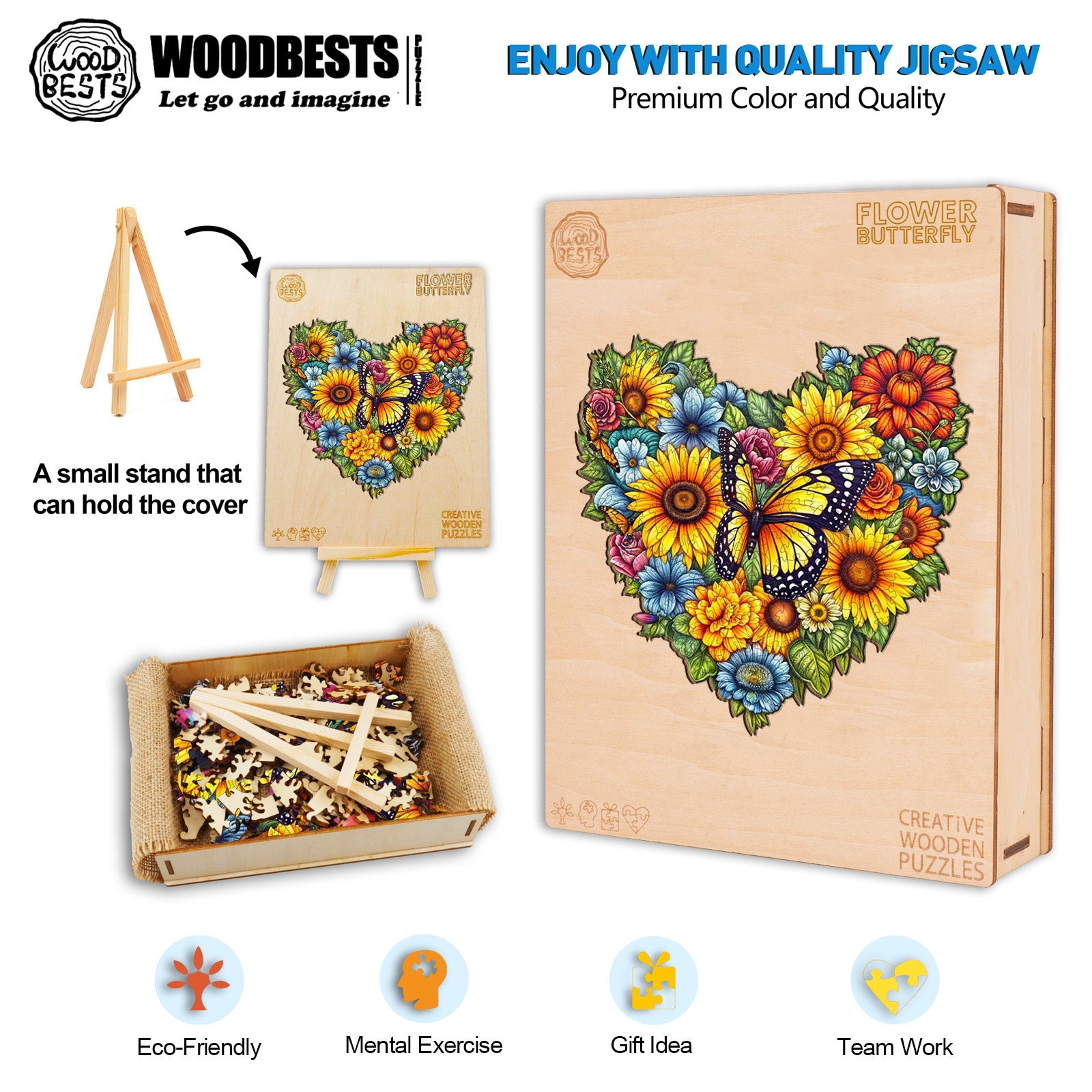 Flower Butterfly Wooden Jigsaw Puzzle