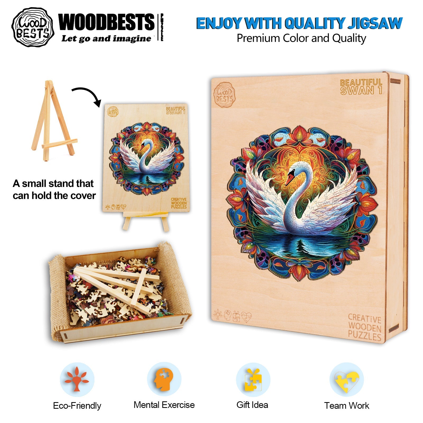Beautiful Swan 1 Wooden Jigsaw Puzzle
